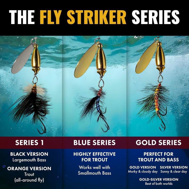 RoxStar Lures RoxStar Fly Strikers Proven Nationwide to Out-Fish Any Spinner | Hand-Tied in The USA | Most Versatile Fishing Spinner Ever! Trout Lure Also for Bass & Steelhead | Stop Fishing - Start Catching - Image 5